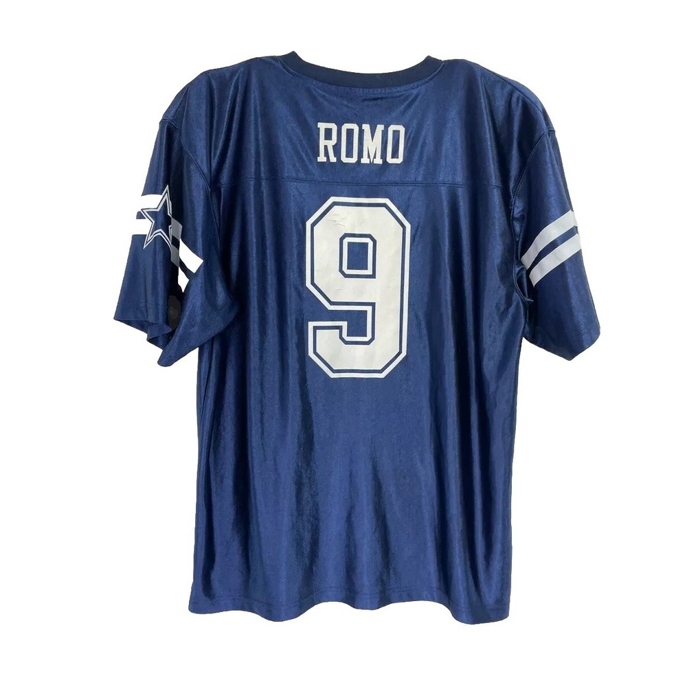 Dallas Cowboys /Tony Romo #9 Sz XL Blue White V-Neck Football Jersey‎ (C46) EUC